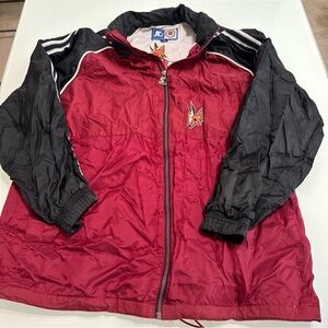 Vintage 90s Phoenix Coyotes hooded Windbreaker Jacket Starter Man's XL S20